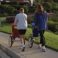 Fotografía de dos madres caminando con carriolas