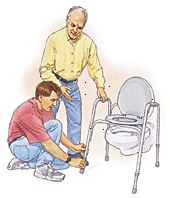 Tener un asiento de inodoro elevado puesto pulg Esto protegerá a su articulación de la cadera, así que usar el baño será más seguro.